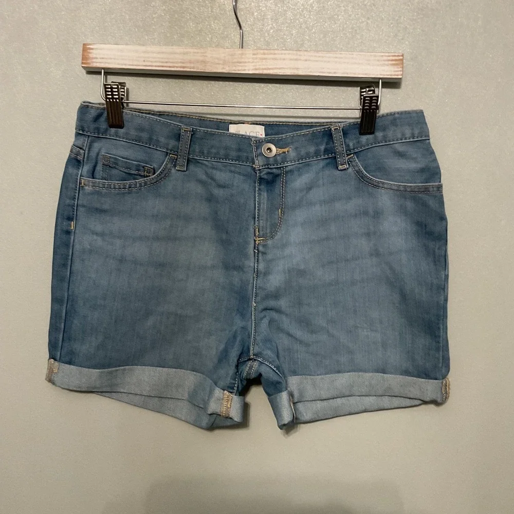 The Childrens‎ Place Girls Denim Shorts Cuffed Light Wash Size 16